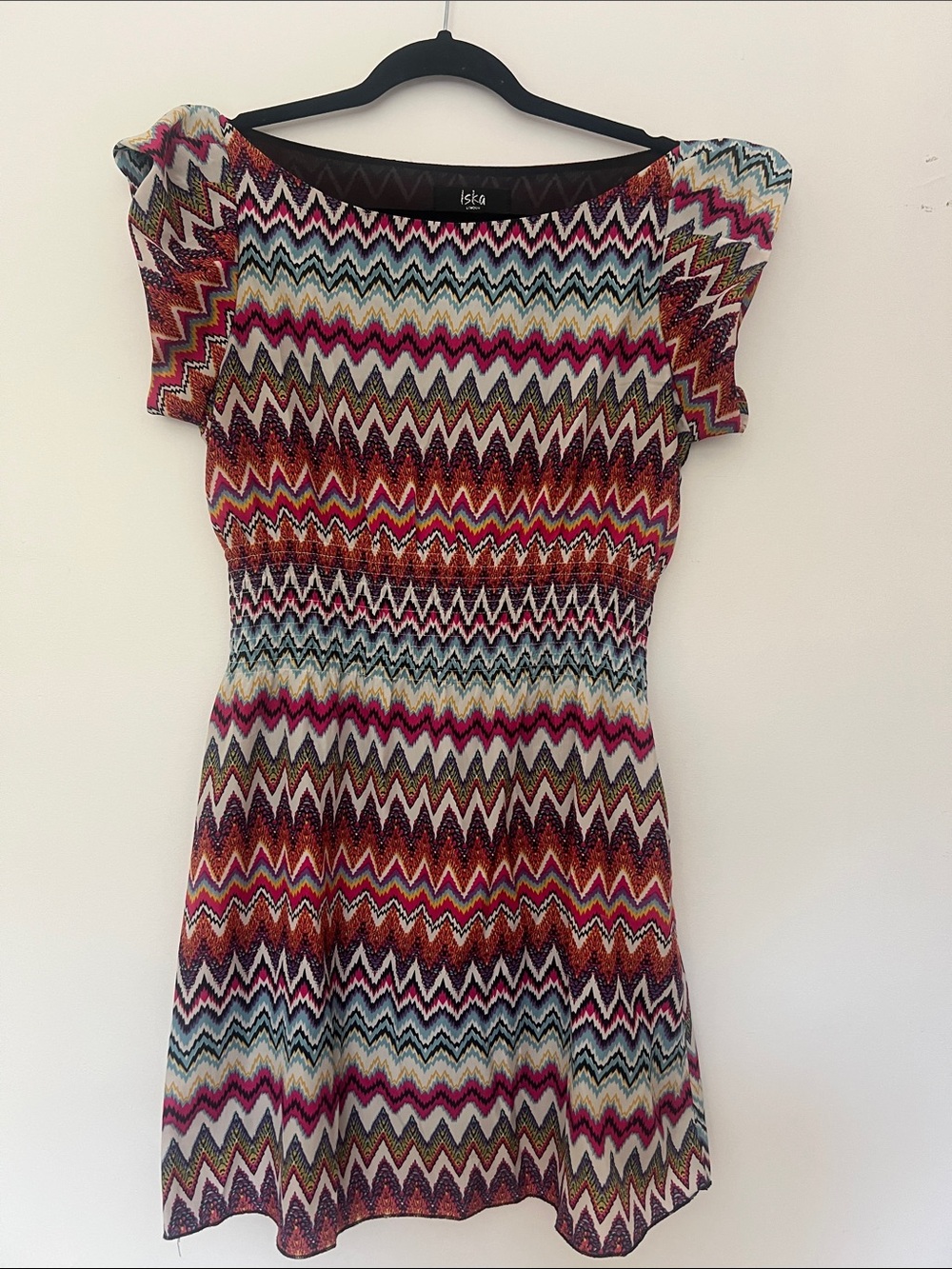Iska Multicolor Zigzag Mini Dress